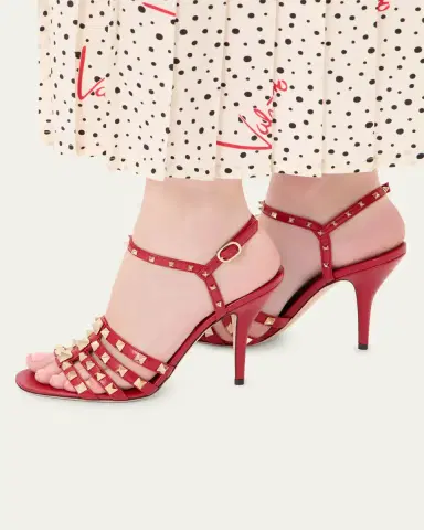 Valentino Garavani 100mm Rockstud Leather Ankle-Strap Sandals | Thumbnail 6 Valentino Garavani 100mm Rockstud Leather Ankle-Strap Sandals | Thumbnail 6