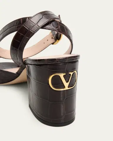 Valentino Garavani 75mm Fawcette Croc-Embossed Leather Sandals | Thumbnail 5 Valentino Garavani 75mm Fawcette Croc-Embossed Leather Sandals | Thumbnail 5