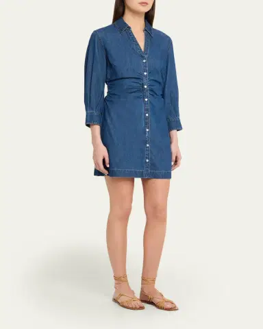 Veronica Beard Maura Denim Mini Dress | Thumbnail 4 Veronica Beard Maura Denim Mini Dress | Thumbnail 4