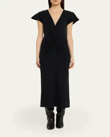 Isabel Marant Nadra Gathered Waist Jersey Midi Dress | Thumbnail 2 Isabel Marant Nadra Gathered Waist Jersey Midi Dress | Thumbnail 2