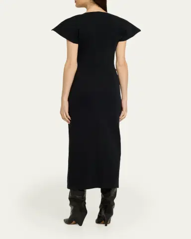 Isabel Marant Nadra Gathered Waist Jersey Midi Dress | Thumbnail 3 Isabel Marant Nadra Gathered Waist Jersey Midi Dress | Thumbnail 3