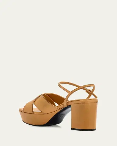 Miu Miu Waxed Leather Platform Sandals | Thumbnail 4 Miu Miu Waxed Leather Platform Sandals | Thumbnail 4