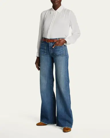 Nili Lotan Florence Denim Flare Jeans | Thumbnail 2 Nili Lotan Florence Denim Flare Jeans | Thumbnail 2