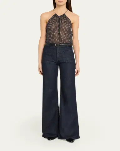Nili Lotan Nikki Silk Polka Dot Halter Top | Thumbnail 2 Nili Lotan Nikki Silk Polka Dot Halter Top | Thumbnail 2