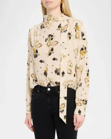 Isabel Marant Fedry Floral-Print Silk Neck-Scarf Blouse | Thumbnail 3 Isabel Marant Fedry Floral-Print Silk Neck-Scarf Blouse | Thumbnail 3