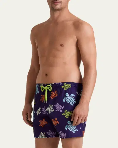 Vilebrequin Men's Tortues Micro-Perforated Ultra-Light Swim Trunks | Thumbnail 2 Vilebrequin Men's Tortues Micro-Perforated Ultra-Light Swim Trunks | Thumbnail 2
