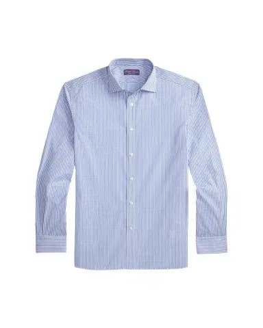 Ralph Lauren Purple Label Men's Cotton Poplin Bengal Sport Shirt | Thumbnail 1 Ralph Lauren Purple Label Men's Cotton Poplin Bengal Sport Shirt | Thumbnail 1