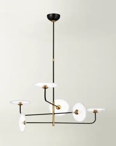 Visual Comfort Signature Calvino Large Arched Chandelier In Aged Iron And Hand-Rubbed Antique Brass With Clear Glass By Ian K. Fowler | Thumbnail 2 Visual Comfort Signature Calvino Large Arched Chandelier In Aged Iron And Hand-Rubbed Antique Brass With Clear Glass By Ian K. Fowler | Thumbnail 2