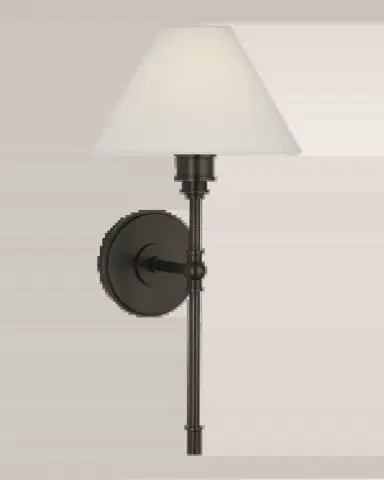 Visual Comfort Signature Parington Tail Sconce With Linen Shade by Chapman & Myers | Thumbnail 2 Visual Comfort Signature Parington Tail Sconce With Linen Shade by Chapman & Myers | Thumbnail 2