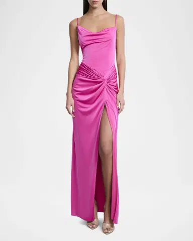 BCBGMAXAZRIA Sleeveless Cowl-Neck Draped Twist Gown | Thumbnail 2 BCBGMAXAZRIA Sleeveless Cowl-Neck Draped Twist Gown | Thumbnail 2