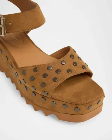 Stella McCartney 80mm Elyse Suede Wedge Sandals | Thumbnail 4 Stella McCartney 80mm Elyse Suede Wedge Sandals | Thumbnail 4