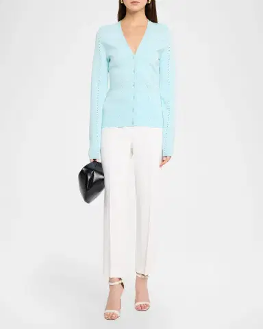 Ramy Brook Astra Pointelle-Knit Cardigan | Thumbnail 2 Ramy Brook Astra Pointelle-Knit Cardigan | Thumbnail 2