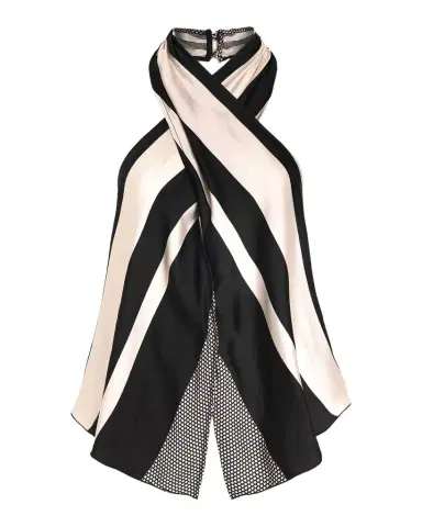 Ramy Brook Kylie Striped Satin Halter Blouse | Thumbnail 1 Ramy Brook Kylie Striped Satin Halter Blouse | Thumbnail 1