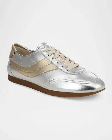 Vince LA Runner Metallic Leather Low-Top Sneakers | Thumbnail 2 Vince LA Runner Metallic Leather Low-Top Sneakers | Thumbnail 2