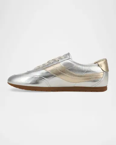 Vince LA Runner Metallic Leather Low-Top Sneakers | Thumbnail 4 Vince LA Runner Metallic Leather Low-Top Sneakers | Thumbnail 4