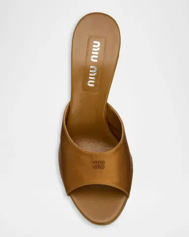 Miu Miu Embroidered Satin Sandals | Thumbnail 4 Miu Miu Embroidered Satin Sandals | Thumbnail 4