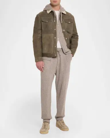 Brunello Cucinelli Men's Suede T-Toe Low-Top Sneakers | Thumbnail 3 Brunello Cucinelli Men's Suede T-Toe Low-Top Sneakers | Thumbnail 3