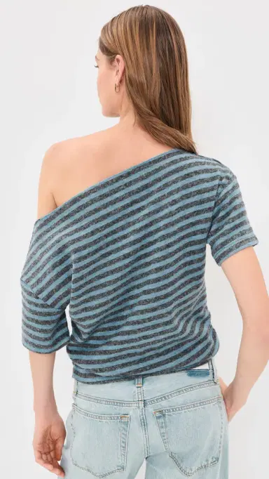 LIONESS Wildlands Tee Grey/Blue Stripe | Thumbnail 3 LIONESS Wildlands Tee Grey/Blue Stripe | Thumbnail 3
