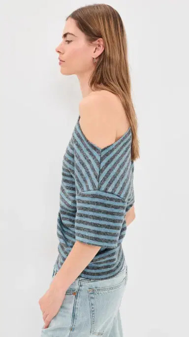 LIONESS Wildlands Tee Grey/Blue Stripe | Thumbnail 4 LIONESS Wildlands Tee Grey/Blue Stripe | Thumbnail 4