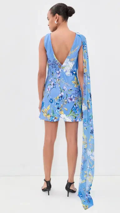 Hemant and Nandita Ayka Sash Mini Dress Blue | Thumbnail 3 Hemant and Nandita Ayka Sash Mini Dress Blue | Thumbnail 3