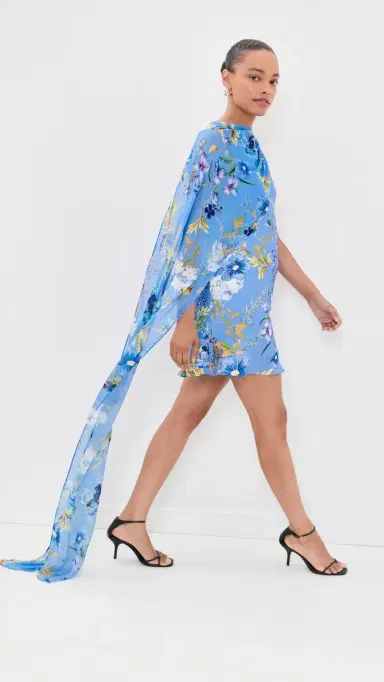 Hemant and Nandita Ayka Sash Mini Dress Blue | Thumbnail 4 Hemant and Nandita Ayka Sash Mini Dress Blue | Thumbnail 4