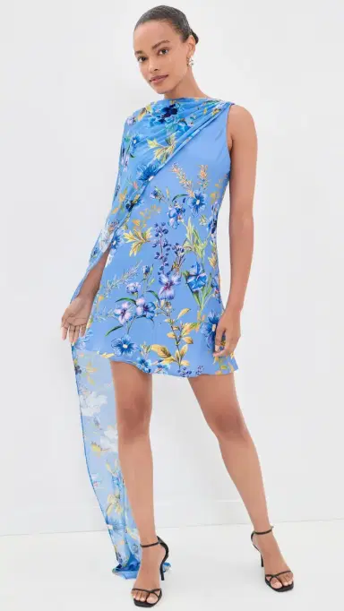 Hemant and Nandita Ayka Sash Mini Dress Blue | Thumbnail 5 Hemant and Nandita Ayka Sash Mini Dress Blue | Thumbnail 5