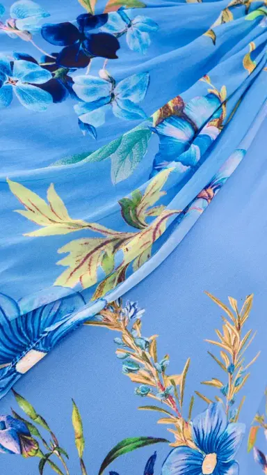 Hemant and Nandita Ayka Sash Mini Dress Blue | Thumbnail 6 Hemant and Nandita Ayka Sash Mini Dress Blue | Thumbnail 6