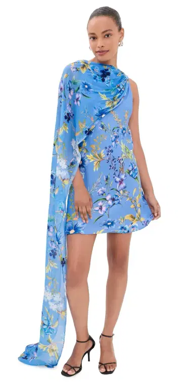 Hemant and Nandita Ayka Sash Mini Dress Blue | Thumbnail 1 Hemant and Nandita Ayka Sash Mini Dress Blue | Thumbnail 1