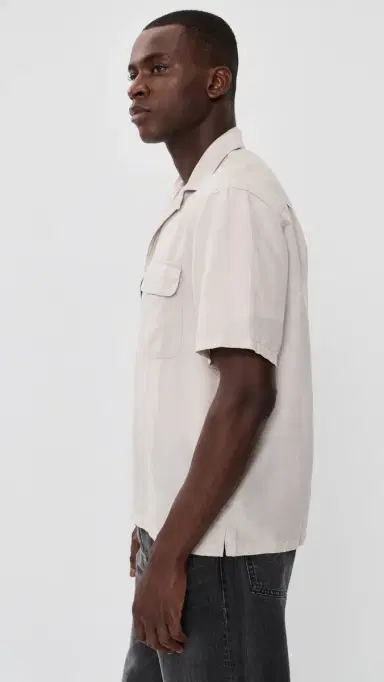 Madewell Short Sleeve Tencel Shirt Form Grey | Thumbnail 4 Madewell Short Sleeve Tencel Shirt Form Grey | Thumbnail 4