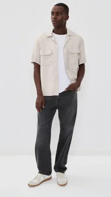 Madewell Short Sleeve Tencel Shirt Form Grey | Thumbnail 5 Madewell Short Sleeve Tencel Shirt Form Grey | Thumbnail 5