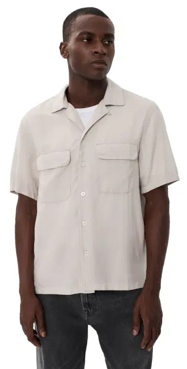 Madewell Short Sleeve Tencel Shirt Form Grey | Thumbnail 1 Madewell Short Sleeve Tencel Shirt Form Grey | Thumbnail 1