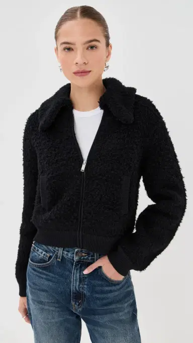 Sablyn Cody Collared herpa Zip Up Jacket Black | Thumbnail 2 Sablyn Cody Collared herpa Zip Up Jacket Black | Thumbnail 2