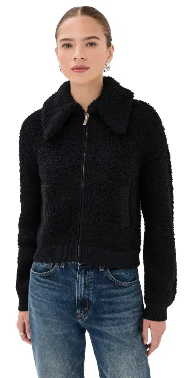 Sablyn Cody Collared herpa Zip Up Jacket Black | Thumbnail 1 Sablyn Cody Collared herpa Zip Up Jacket Black | Thumbnail 1