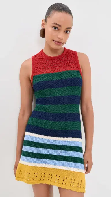 SIMONMILLER Yvonne Knit Mini Dress Brick Stripe Combo | Thumbnail 2 SIMONMILLER Yvonne Knit Mini Dress Brick Stripe Combo | Thumbnail 2