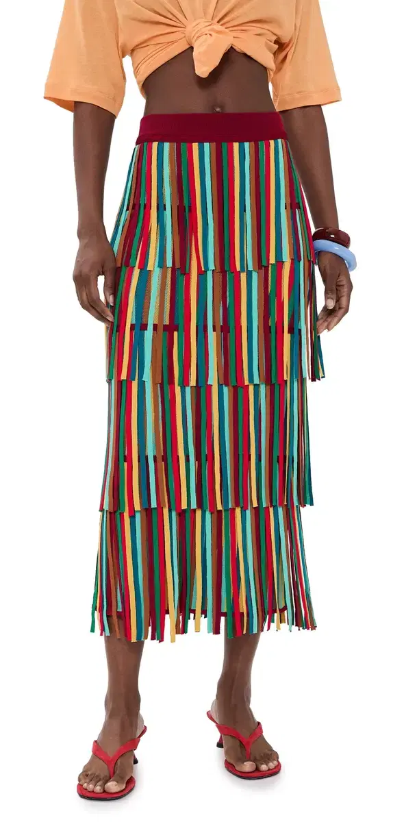 Za Za Knit Skirt Vibrant Multi tripe Za Za Knit Skirt Vibrant Multi tripe
