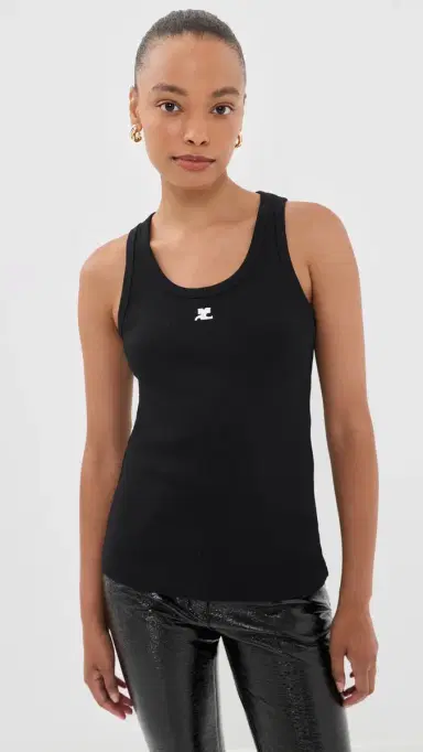 Courrèges 90's Rib Tank Top Black | Thumbnail 2 Courrèges 90's Rib Tank Top Black | Thumbnail 2