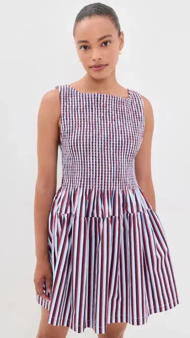 Hill House Home The Cosima Mini Nap Dress Red/White/Blue Stripe | Thumbnail 2 Hill House Home The Cosima Mini Nap Dress Red/White/Blue Stripe | Thumbnail 2