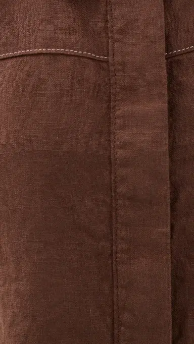 Le Jean Linen Short Sleeve Swing Shirt Cocoa | Thumbnail 6 Le Jean Linen Short Sleeve Swing Shirt Cocoa | Thumbnail 6