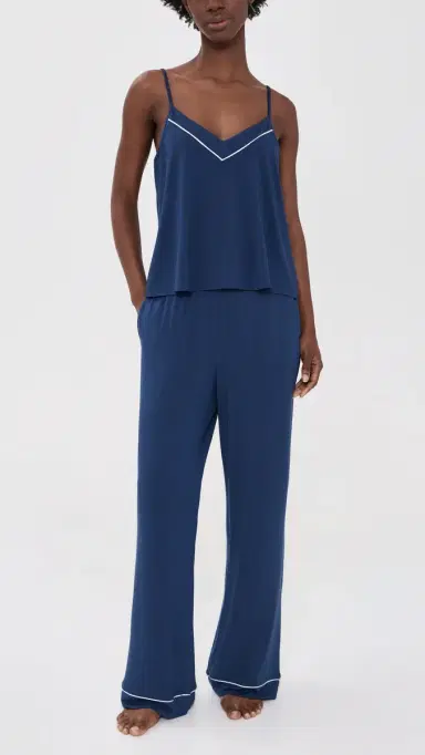 Eberjey Gisele Cami & Pants Pajama Set Navy/ | Thumbnail 2 Eberjey Gisele Cami & Pants Pajama Set Navy/ | Thumbnail 2