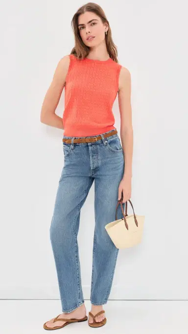Alex Mill Franny Sweater Top Coral | Thumbnail 5 Alex Mill Franny Sweater Top Coral | Thumbnail 5