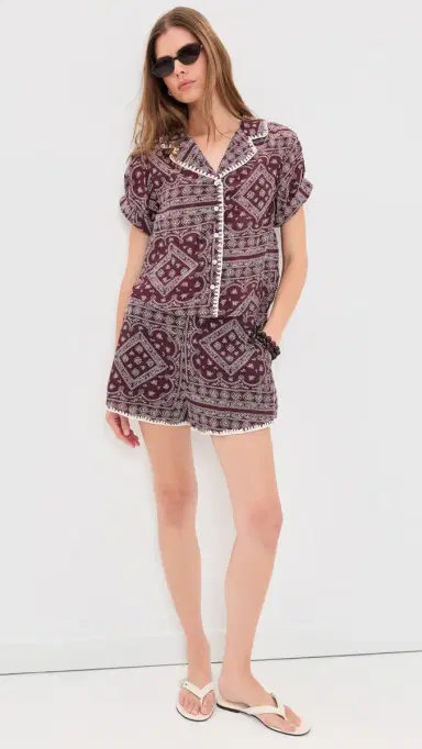 Veronica Beard Jean Tennison Shorts Raisin/Dove | Thumbnail 5 Veronica Beard Jean Tennison Shorts Raisin/Dove | Thumbnail 5