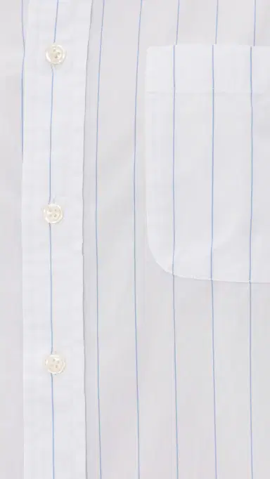 Denimist Bailey Cropped Button Down Shirt Light Blue Wide Pinstripe | Thumbnail 6 Denimist Bailey Cropped Button Down Shirt Light Blue Wide Pinstripe | Thumbnail 6