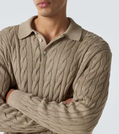 Ralph Lauren Purple Label Cable-knit cotton and silk polo sweater | Thumbnail 4 Ralph Lauren Purple Label Cable-knit cotton and silk polo sweater | Thumbnail 4