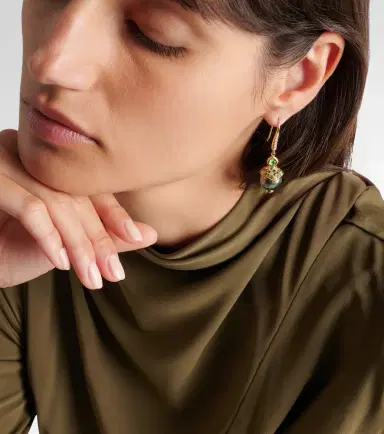 Marina B 18kt gold drop earrings with gemstones | Thumbnail 3 Marina B 18kt gold drop earrings with gemstones | Thumbnail 3