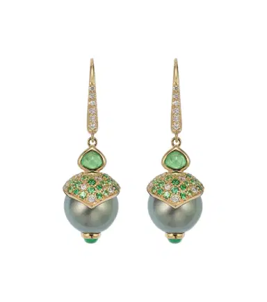 Marina B 18kt gold drop earrings with gemstones | Thumbnail 1 Marina B 18kt gold drop earrings with gemstones | Thumbnail 1