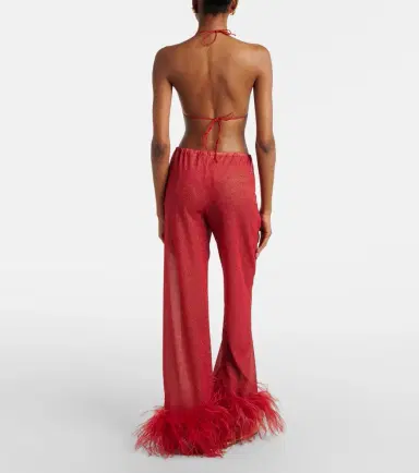 Oséree Oséree Lumière Plumage wide-leg pants | Thumbnail 4 Oséree Oséree Lumière Plumage wide-leg pants | Thumbnail 4