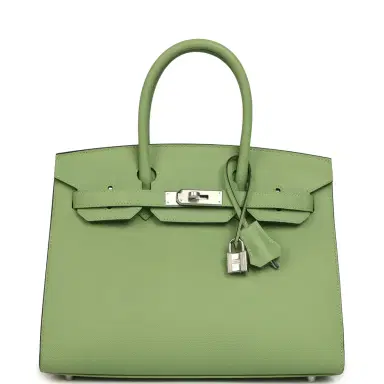 HERMÈS Hermes Birkin Sellier 30 Vert Criquet Epsom Palladium Hardware | Thumbnail 1 HERMÈS Hermes Birkin Sellier 30 Vert Criquet Epsom Palladium Hardware | Thumbnail 1
