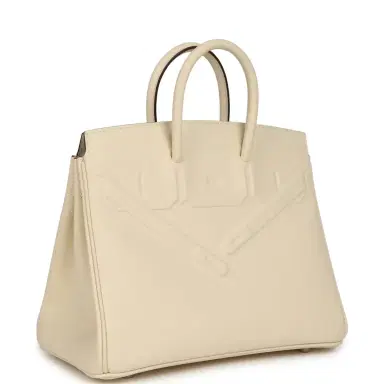 HERMÈS Hermes Birkin Shadow 25 Nata Swift Palladium Hardware | Thumbnail 2 HERMÈS Hermes Birkin Shadow 25 Nata Swift Palladium Hardware | Thumbnail 2