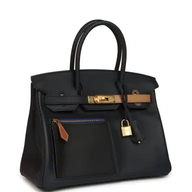 HERMÈS Hermes Colormatic Birkin 30 Bleu Navy, Black, Chai, Etoupe and Gold Swift Gold Hardware | Thumbnail 2 HERMÈS Hermes Colormatic Birkin 30 Bleu Navy, Black, Chai, Etoupe and Gold Swift Gold Hardware | Thumbnail 2