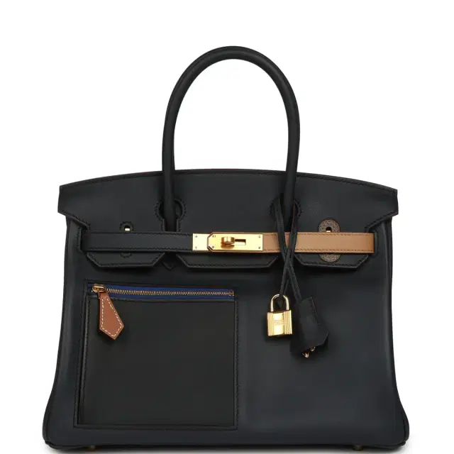 Hermes Colormatic Birkin 30 Bleu Navy, Black, Chai, Etoupe and Gold Swift Gold Hardware Hermes Colormatic Birkin 30 Bleu Navy, Black, Chai, Etoupe and Gold Swift Gold Hardware